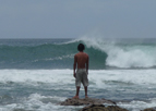 Man surfing in Nicaragua